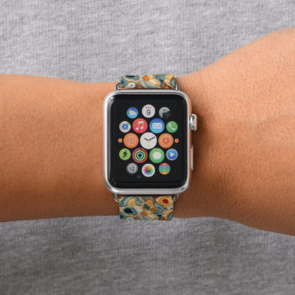 Cute faux agate tiled pattern apple watch band