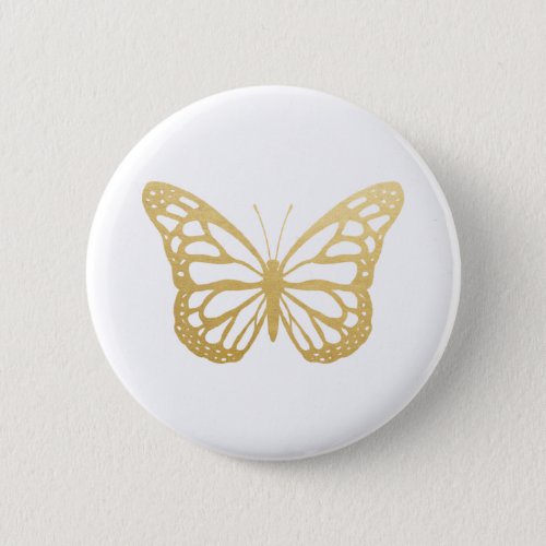 Cute Faux Gold Foil Butterfly  Button