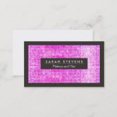 Cute Faux Hot Pink Sequins Beauty and Fashion Business Card (Front/Back)