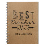 Cute Faux Kraft Best Teacher Ever Notebook Cute Faux Kraft Best Teacher Ever Notebook