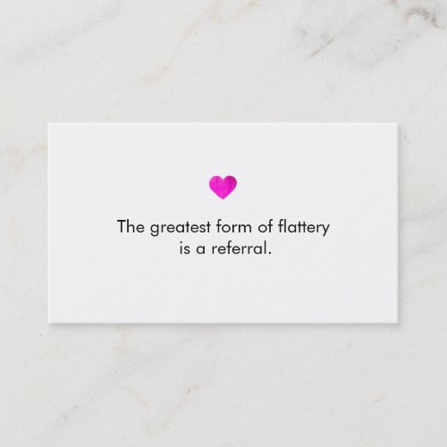 Cute Faux Pink Foil Heart Customer Loyalty Referral Card