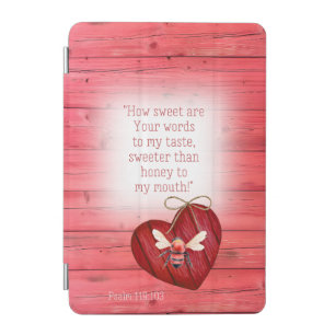 Cute Faux Red Wood Red Heart Orange Bee Faith iPad Mini Cover
