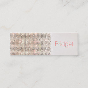 Cute Faux Sequins Beauty Fashion Makeup Artist 2 Mini Business Card