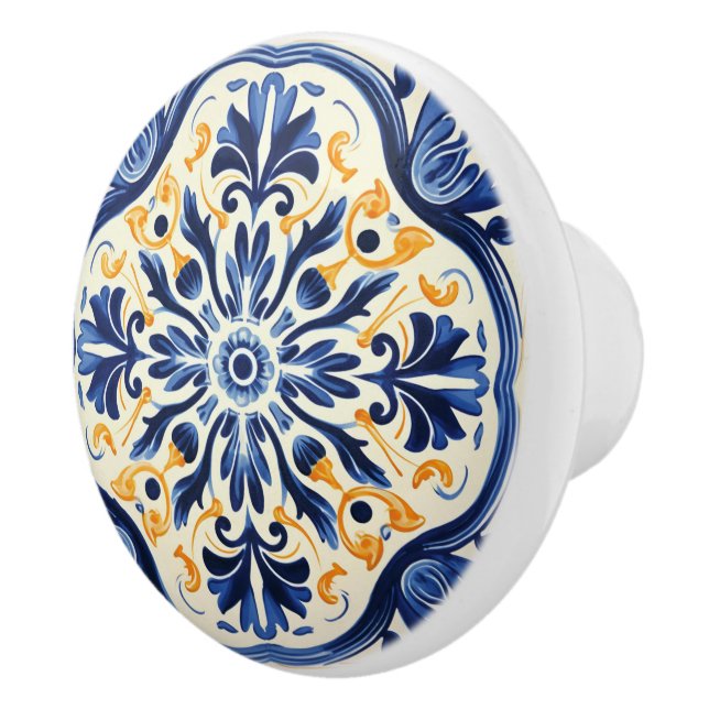 Cute faux tile Portuguese  Ceramic Knob (Right)