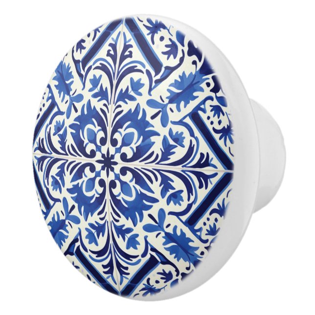 Cute faux tile Portuguese  Ceramic Knob (Right)
