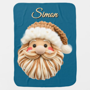 Cute Faux Yarn Christmas Santa crochet Baby Blanket