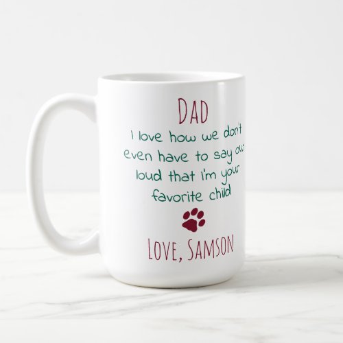 Cute Favorite Child Dog Dad Pet Photo Christmas Coffee Mug