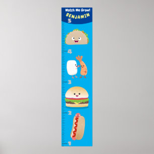 Cute favorite meal cartoon growth chart