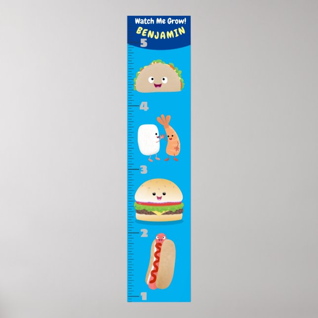 Cute favorite meal cartoon growth chart (Front)