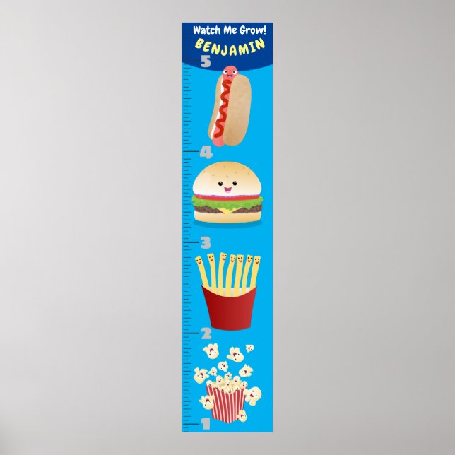 Cute favorite meal cartoon growth chart (Front)