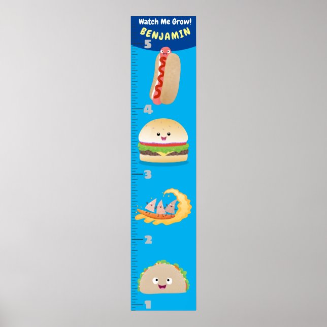 Cute favorite meal cartoon growth chart (Front)