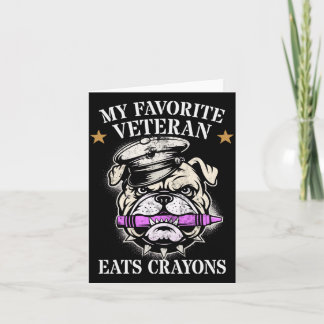 Cute Favorite Veteran Eats Crayons Squad Military Card