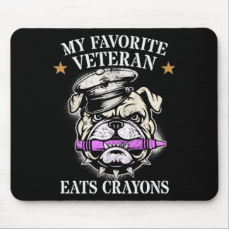 Cute Favorite Veteran Eats Crayons Squad Military Mouse Pad