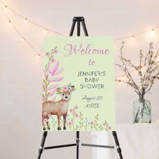 Cute Fawn Baby Shower Welcome Foam Boards