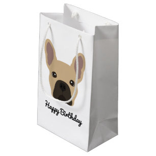 Cute Fawn/Cream French Bulldog Face Small Gift Bag