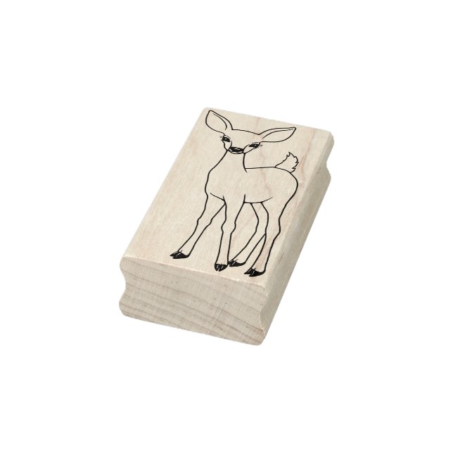 Cute Fawn Deer Rubber Stamp (Stamp)