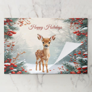Cute Fawn in a Snowy Forest Tearaway Placemat