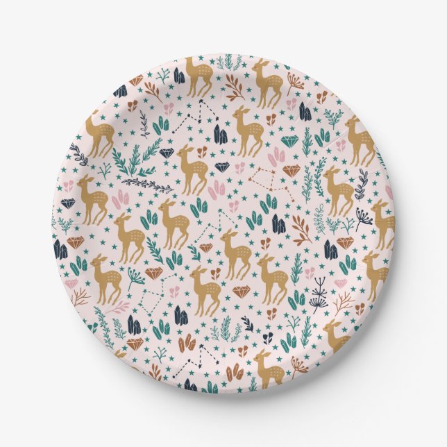 Cute Fawn Paper Plates (Front)