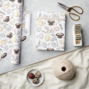 Cute fawn pugs adorable mops wrapping paper