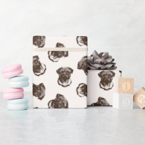 Cute Fawn pugs Wrapping Paper