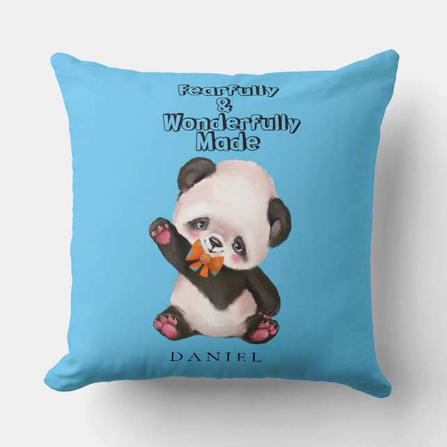 Cute Fearfully And Wonderfully Made  Throw Pillow (Front)