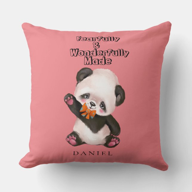 Cute Fearfully And Wonderfully Made  Throw Pillow (Front)