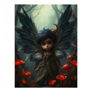 Cute Feathered Fairy Art Poster