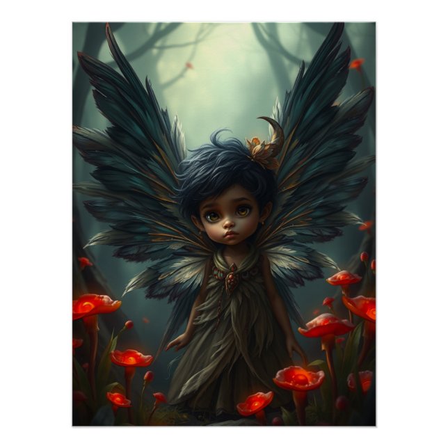 Cute Feathered Fairy Art  Poster (Front)
