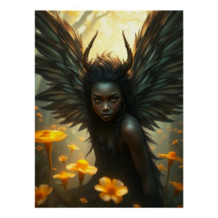 Cute Feathered Fairy Art Poster