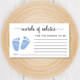 Cute Feet Baby Boy Shower Words of Advice Enclosure Card