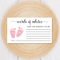 Cute Feet Baby Girl Shower Words of Advice