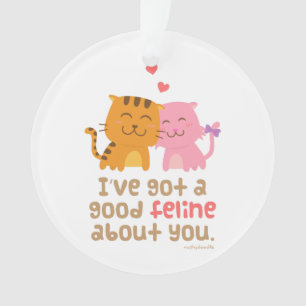 Cute Feline Cats In Love Pun Humor Ornament