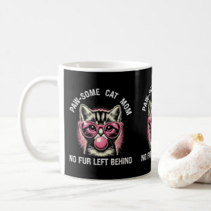 Cute Feline Kitty Cat Lover Gift Paw-some Cat Mom Coffee Mug