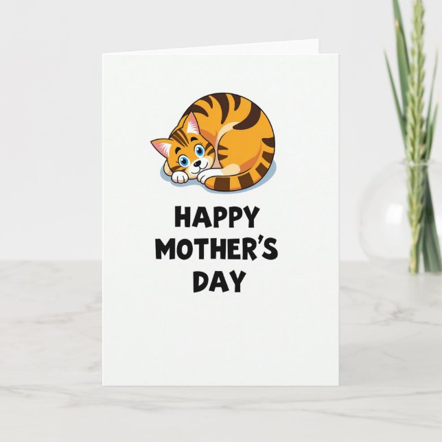 Cute Feline Mothers Day Card (Front)