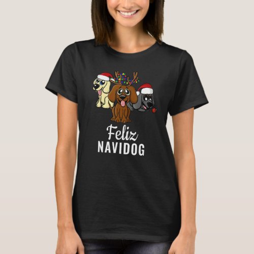 Cute Feliz Navidog Labradors Retriever  Dog Christ T_Shirt