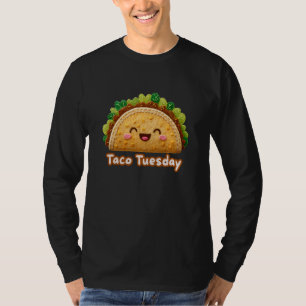 Cute Felt Taco Tuesday Kawaii Mexican Food Guac Fa T-Shirt