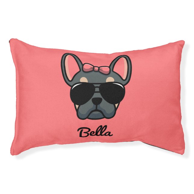 Cute Female Blue Tan French Bulldog Dog Bed (Front)