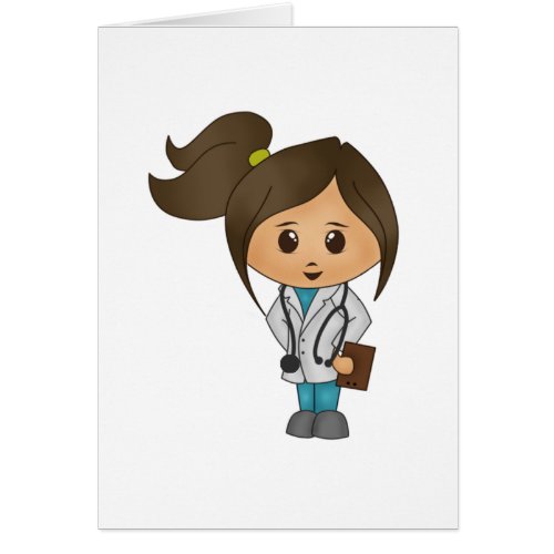 Cute Female Doctor Card
