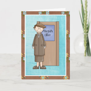 Cute Female School Principal Appreciation Letterpress Thank You Card