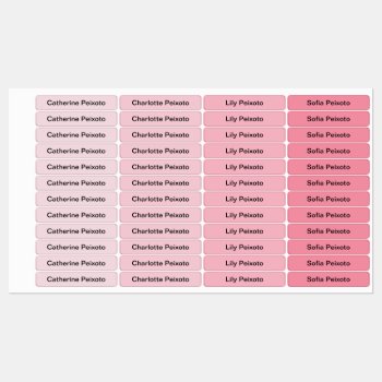 Cute Feminine Girly Shades Of Pink Kids' Labels by LittleLoomLabels at Zazzle