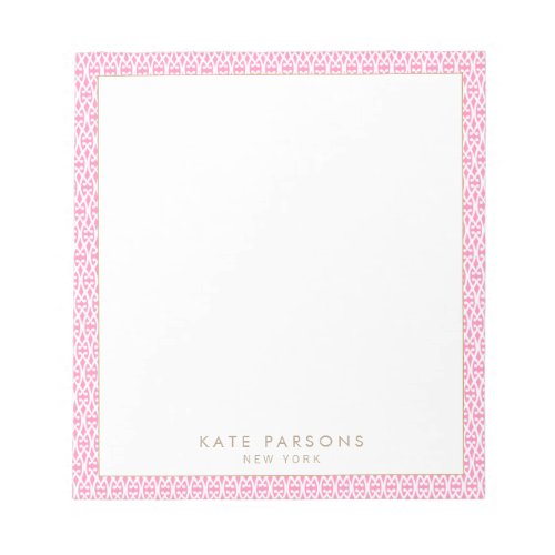 Cute Feminine Pink Lattice Pattern Notepad