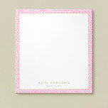 Cute Feminine Pink Lattice Pattern Notepad<br><div class="desc">Pink and white lattice pattern background..  For additional matching marketing materials,  custom design or
logo inquiry,  please contact me at maurareed.designs@gmail.com and I will reply within 24 hours.
For shipping,  card stock inquires and pricing contact Zazzle directly.</div>