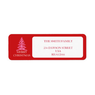 Cute Feminine Red White Pink Christmas Gift Label