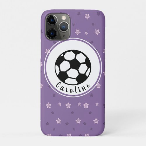 Cute Feminine Soccer Ball Design Personalized Cool iPhone 11 Pro Case