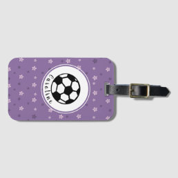 Cute Feminine Soccer Ball Design Personalized Cool Luggage Tag