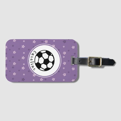 Cute Feminine Soccer Ball Design Personalized Cool Luggage Tag