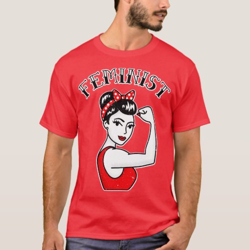 Cute Feminist Latina Rosie the Riveter Tattoo T_Shirt