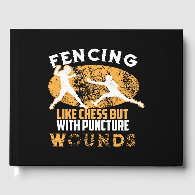 Cute Fencing Like Chess But With Puncture Wounds Guest Book (Front)