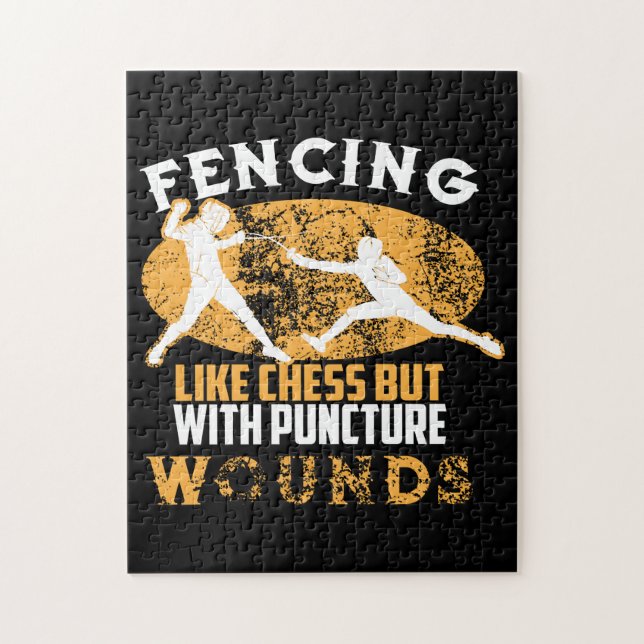 Cute Fencing Like Chess But With Puncture Wounds Jigsaw Puzzle (Vertical)