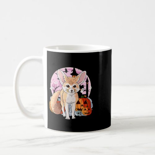 Cute Fennec Fox Halloween Witch Pumpkin Coffee Mug